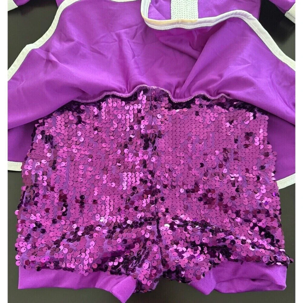 Weissman Dance Costume Weissman Pump Up The Jam sequin purple girl's MC 11/12